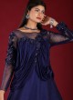 Silk Gown In Navy Blue Color